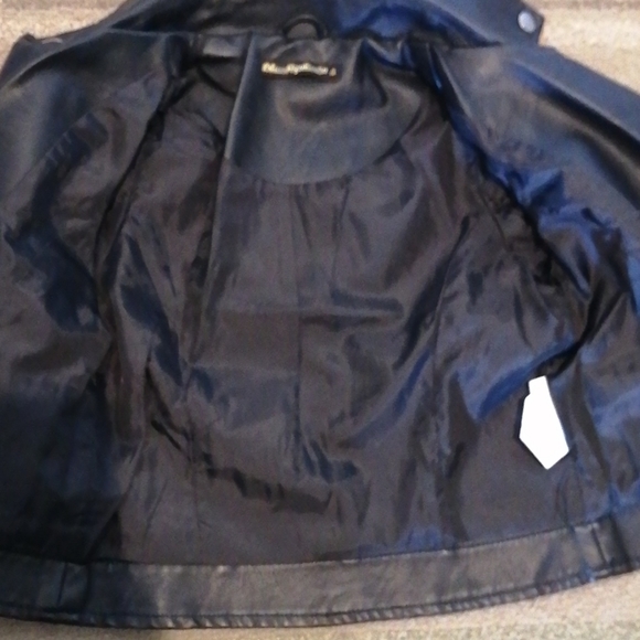 Girl's Faux Leather Jacket - Picture 8 of 9